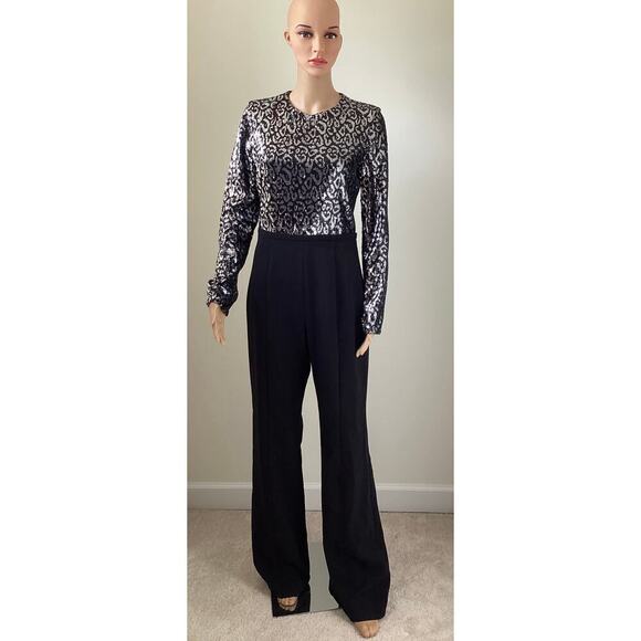 Black Halo Lazaro Sequined Jumpsuit size 4 - Picture 1 of 5